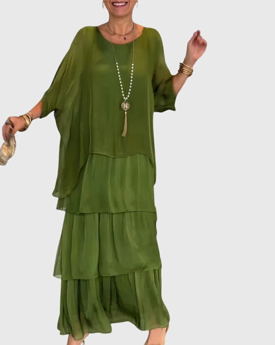 Susan™ | Długa i Jasna Elegancka Sukienka