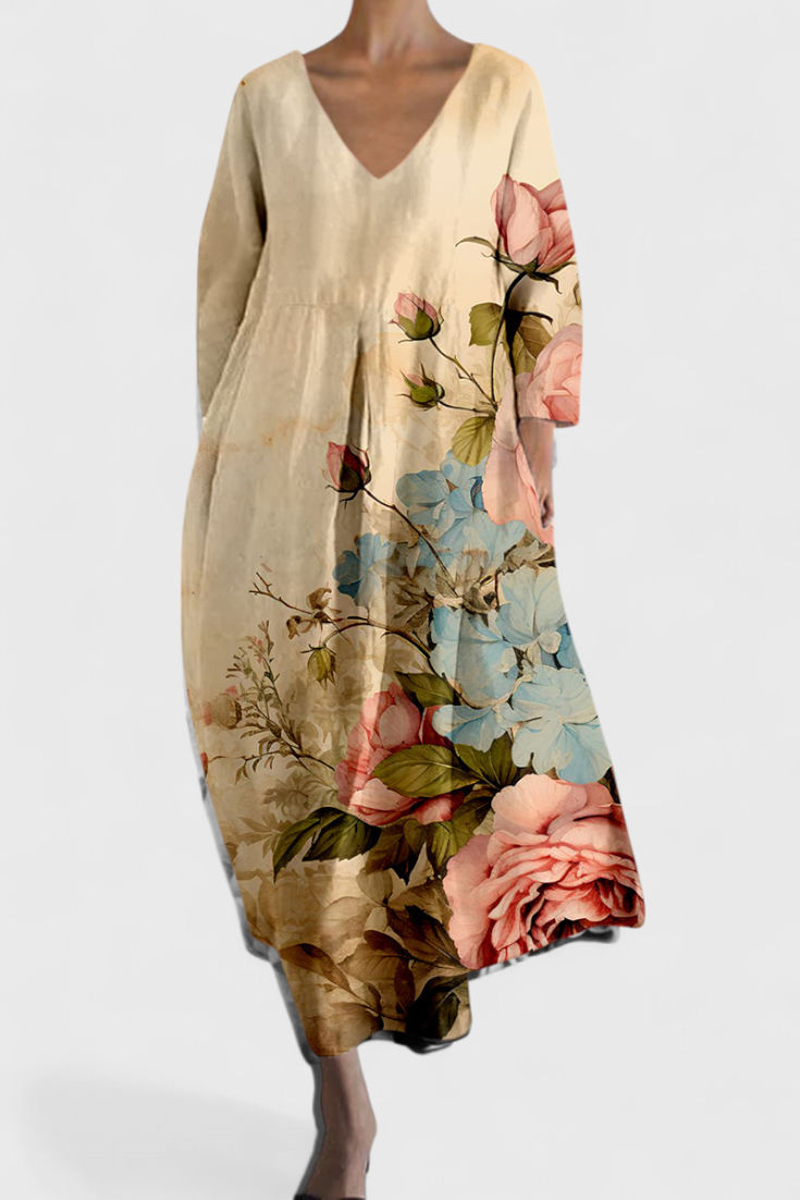 Isalinde | Wygodna sukienka z dekoltem w kształcie V